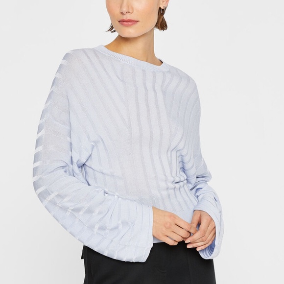 Plaited Rib Dolman Sleeve Sweater - New With Tags - NEVER WORN - Pale Blue - Picture 1 of 5